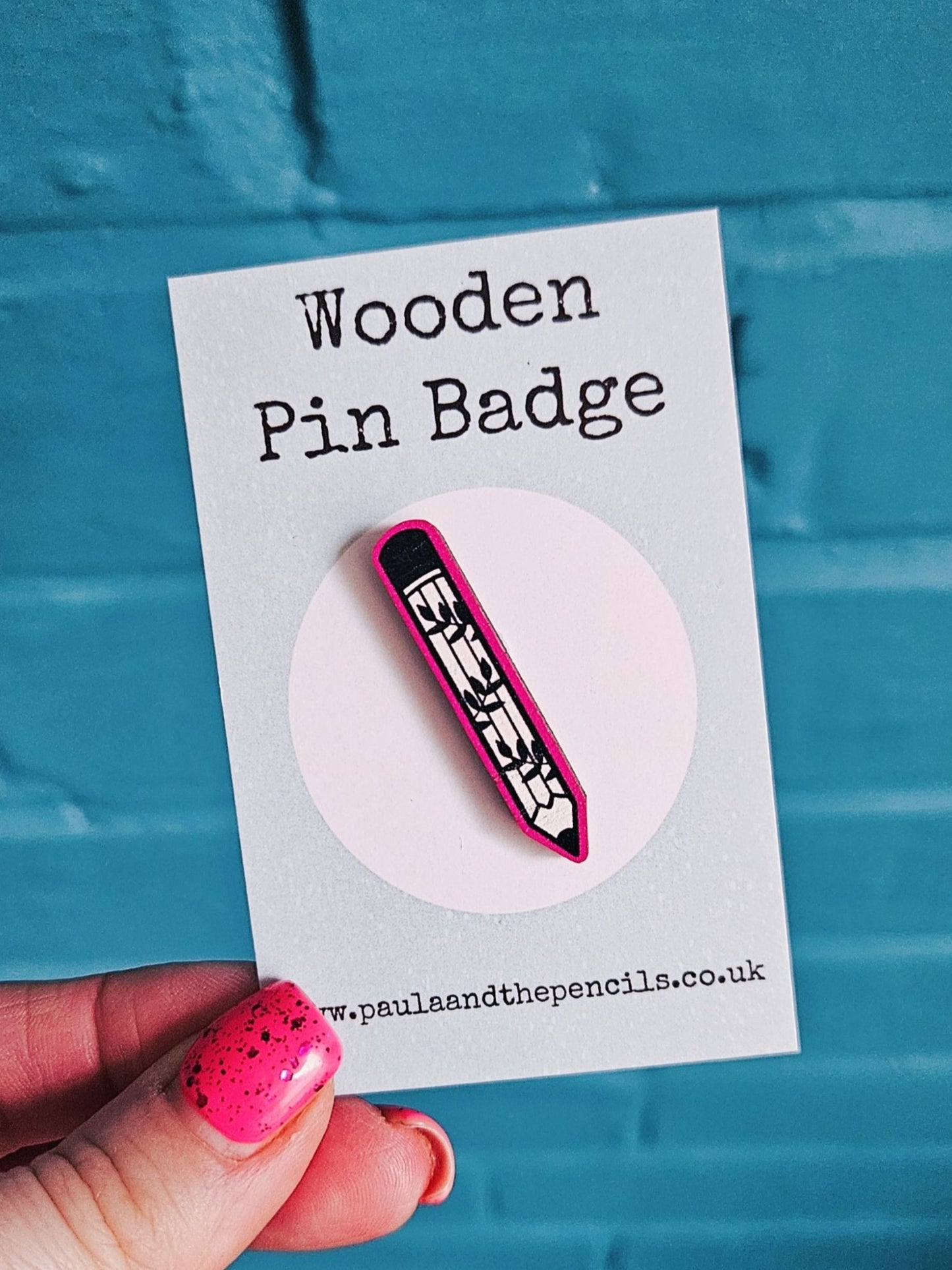 Pencil Wooden Badge
