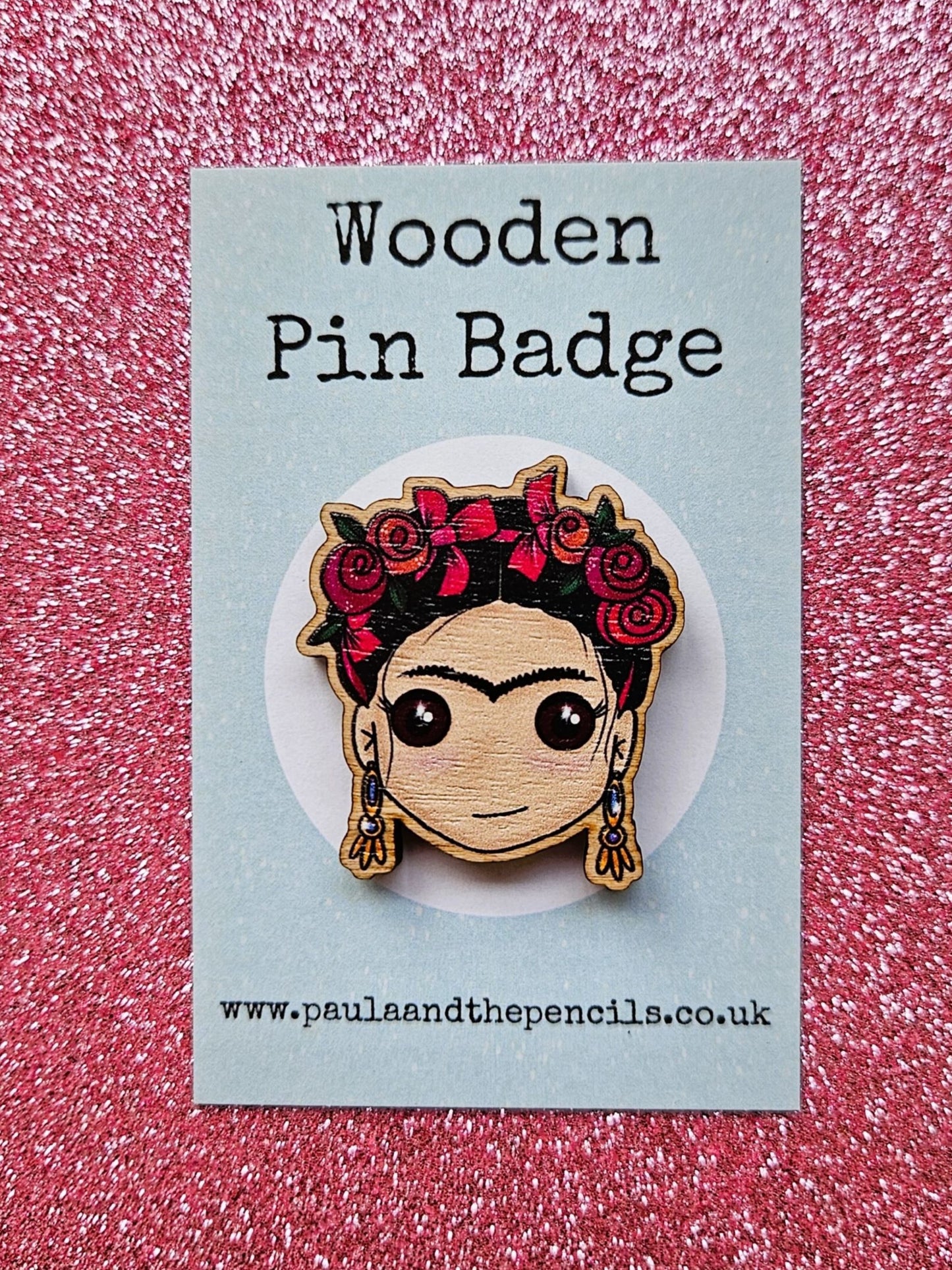 Frida Kahlo Wooden Badge