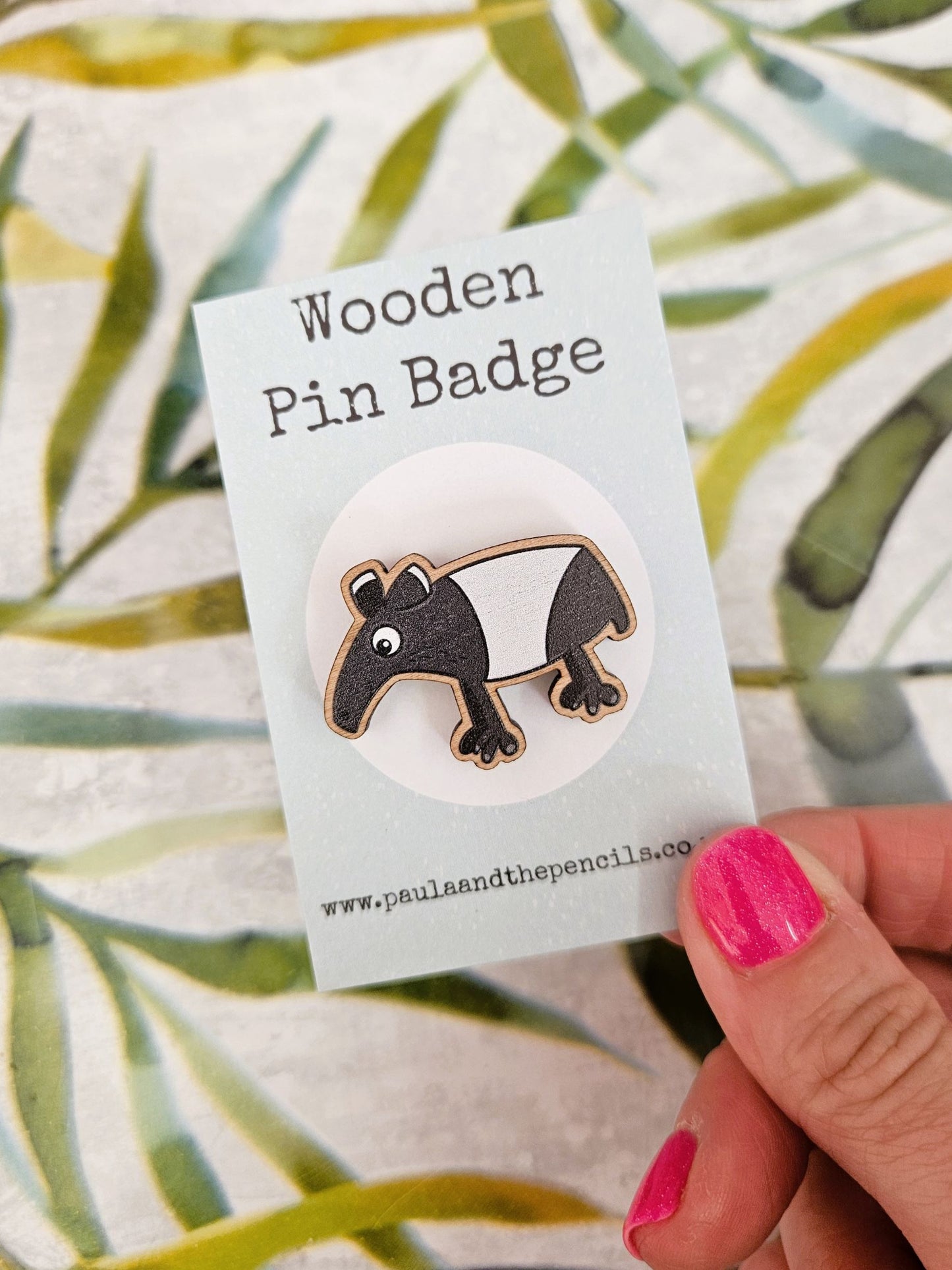 Tapir Wooden Badge