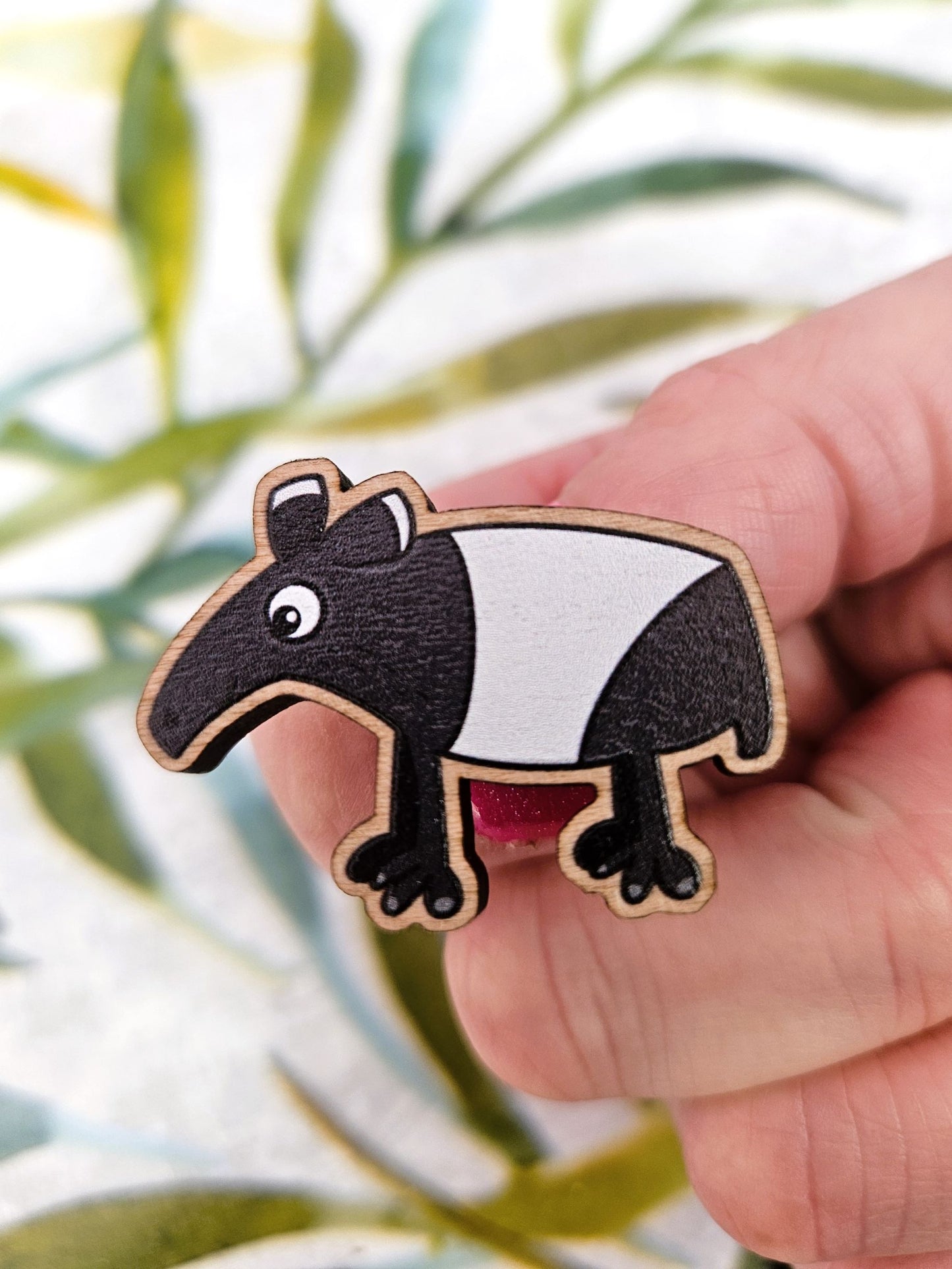 Tapir Wooden Badge