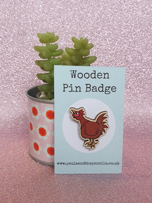 ❤ SSF ❤ Chicken Wooden Badge - EOL