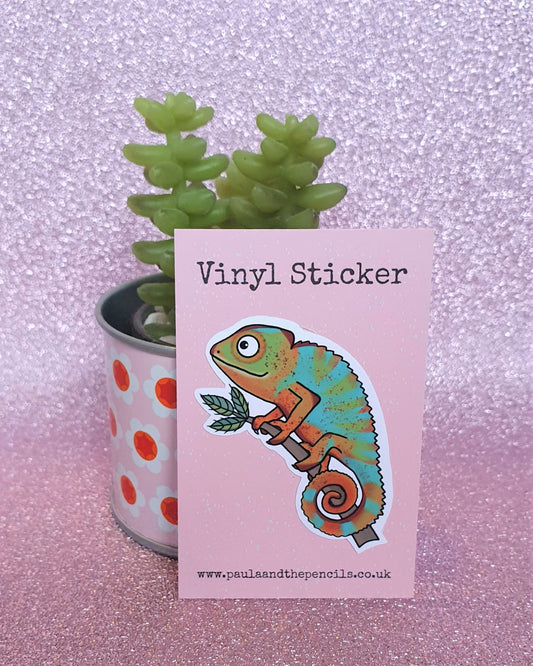 Green Chameleon Sticker