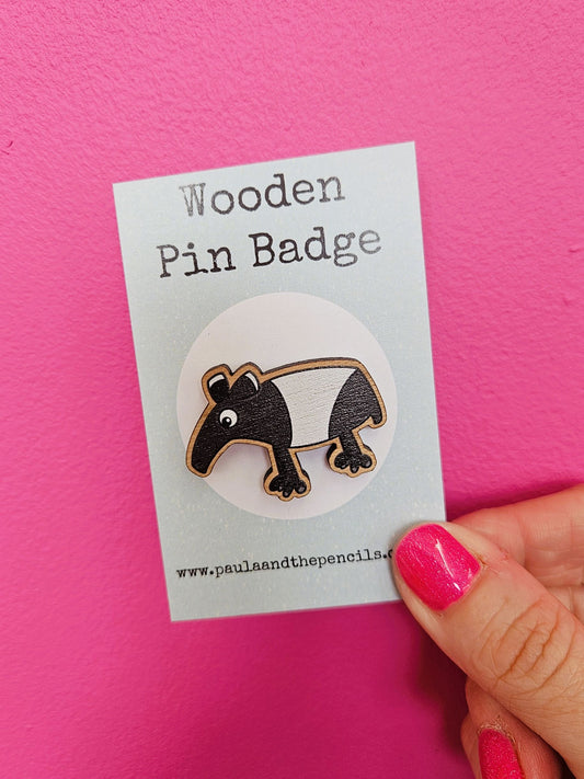 Tapir Wooden Badge