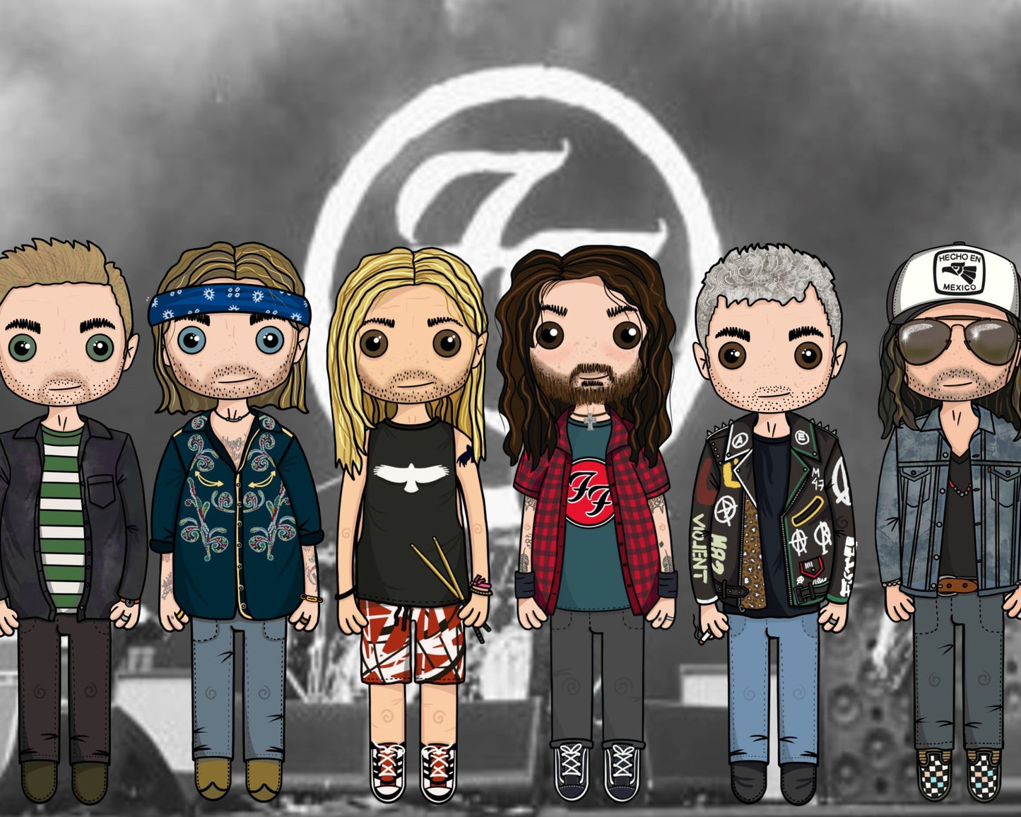 Foo Fighters Inspired Fabric Dolls
