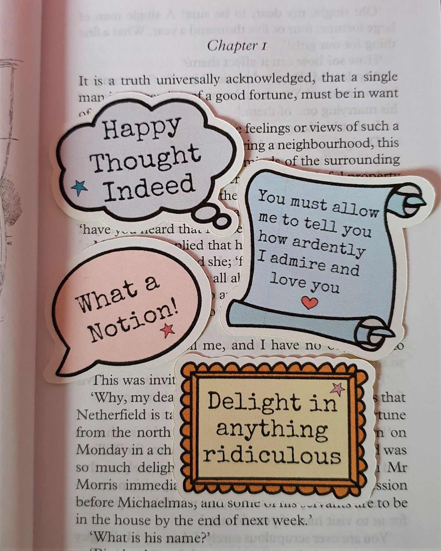 Jane Austen Quotes Stickers