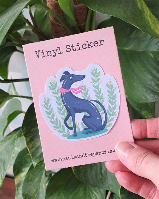 Little Black Whippet Sticker