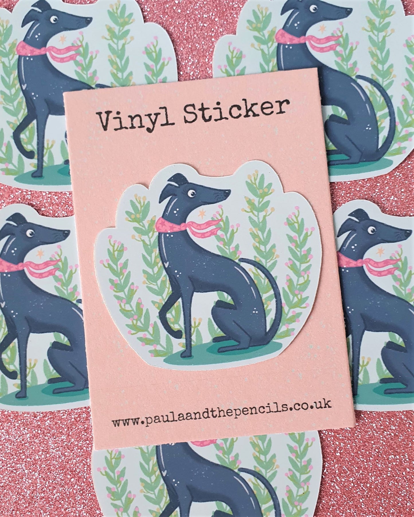 Little Black Whippet Sticker